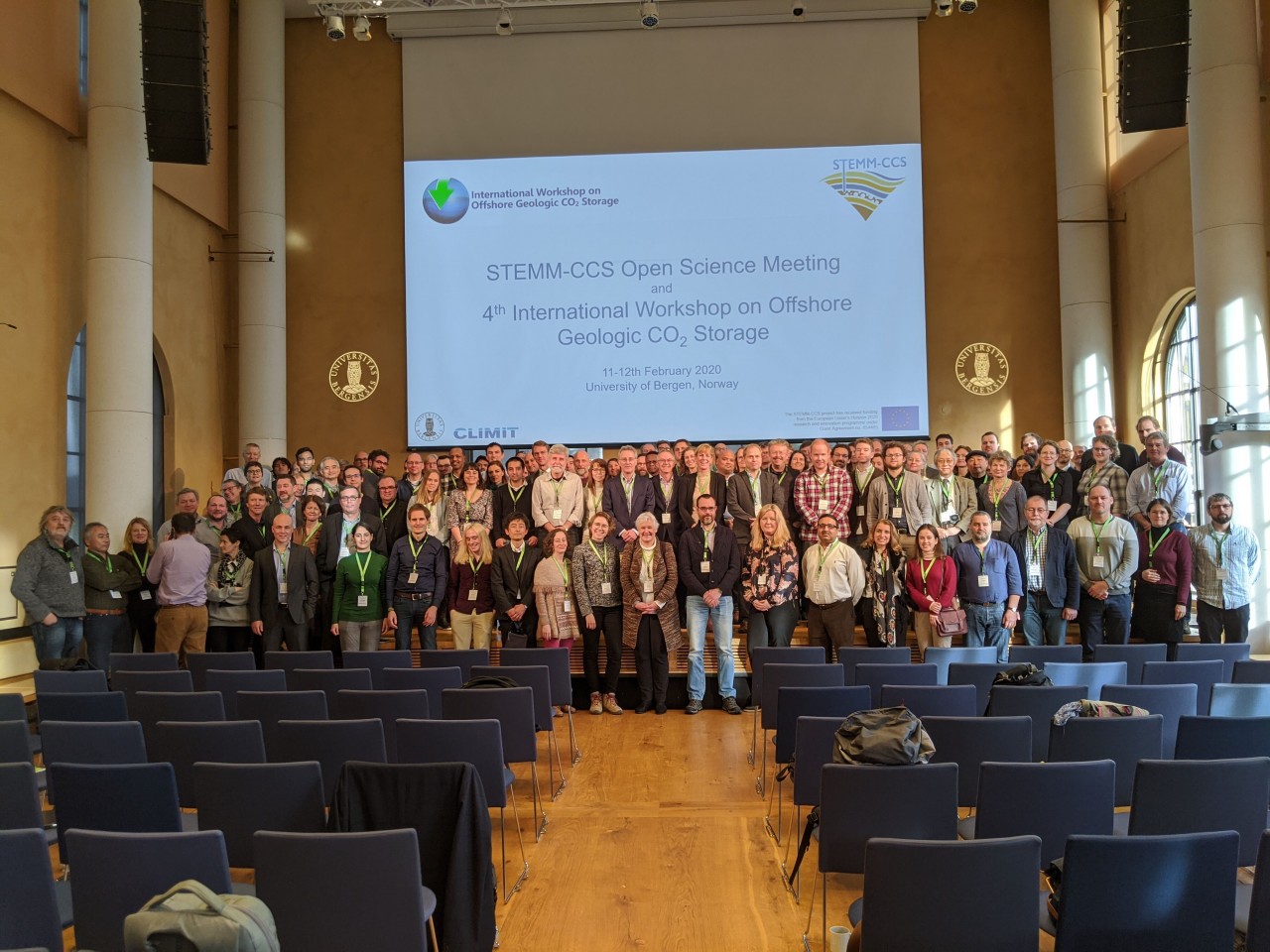Group photo of the Offshore CCS Workshop and STEMM-CCS Open Science attendees