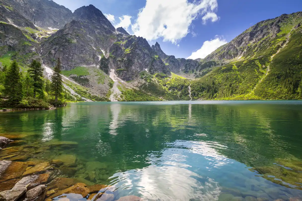 Environmental Research - A mountain lake on a sunny day